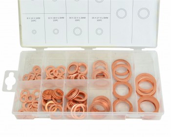 Box of 140pc Assorted Copper Washers